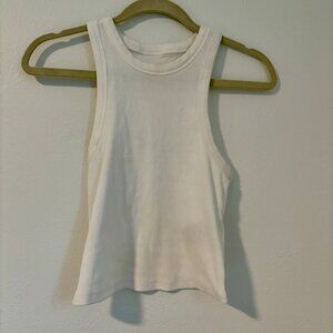Anthropologie white cropped racerback tank size small